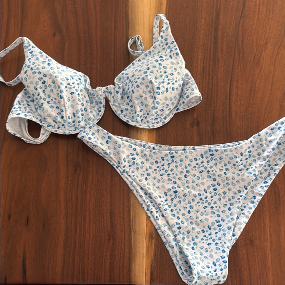 Floral Blue Bikini Set
